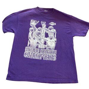 Los Angeles Lakers Mens Tee Shirt Size XL Purple Y2k Crew Neck Casual